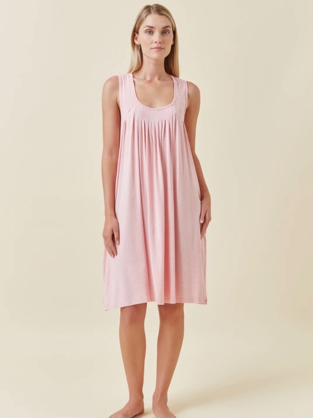 Papinelle Kate Modal Soft Pleat Front Nightgown Papinelle Pink XS